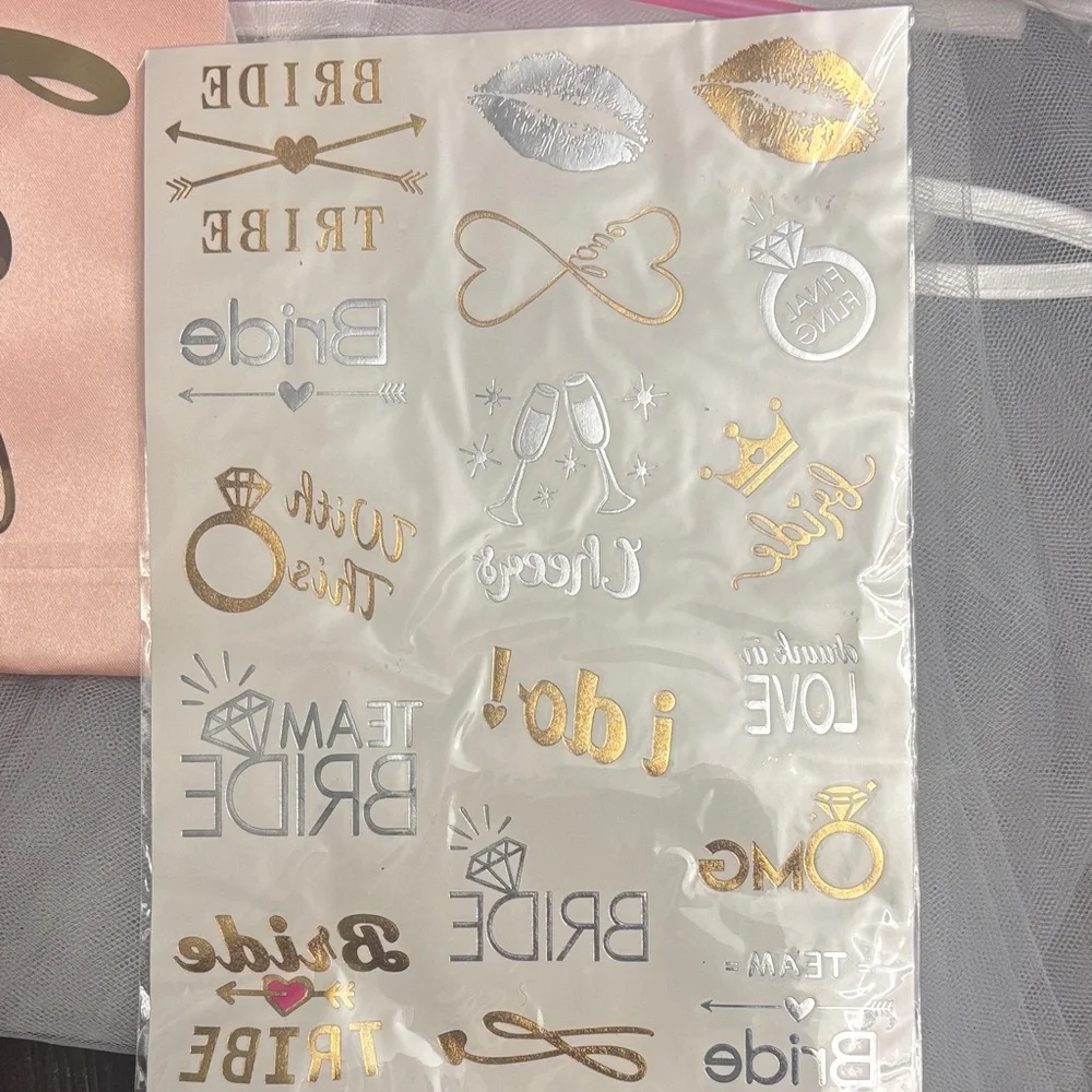 Bride to Be Party Supplies Set with Pink and Gold Accents